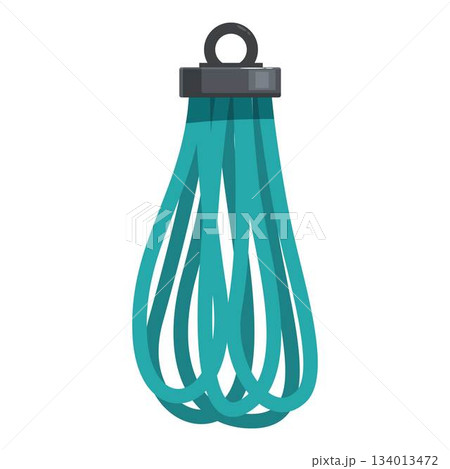 Hanging whisk with teal silicone wires for kitchen utensils Hanging whisk with teal silicone wires for kitchen utensils 134013472