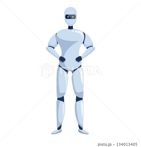 Modern robot standing with hands on hips 134013485