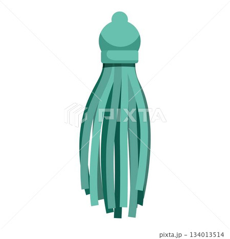 Green tassel hanging with decorative knot on top 134013514