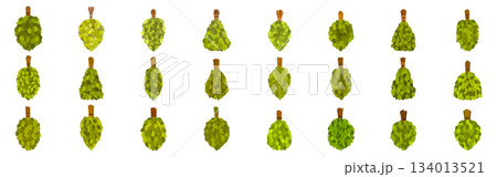 Birch broom icons set. Set of birch brooms for sauna showing relaxing wellness concept Birch broom icons set. Set of birch brooms for sauna showing relaxing wellness concept 134013521