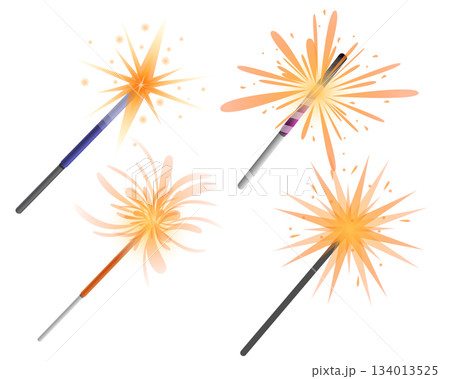 Sparkler icon set, cartoon style 134013525