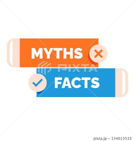 Choosing facts over myths concept with checkmark and crossmark buttons Choosing facts over myths concept with checkmark and crossmark buttons 134013533