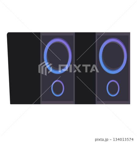 Modern wireless bluetooth speakers delivering immersive sound experience 134013574