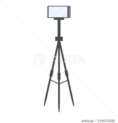 Professional tripod holding smartphone for video recording or live streaming 134013582