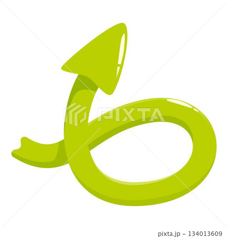 Green upward pointing arrow making a loop Green upward pointing arrow making a loop 134013609