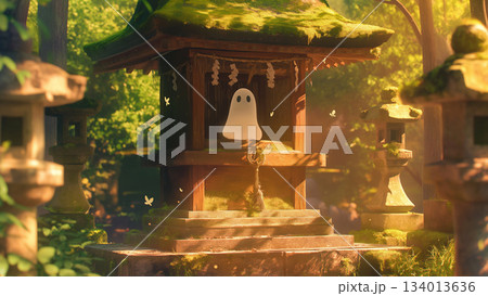 神社の小さなおばけ、アニメ風 134013636