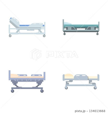 Set of hospital beds illustrations 134013668