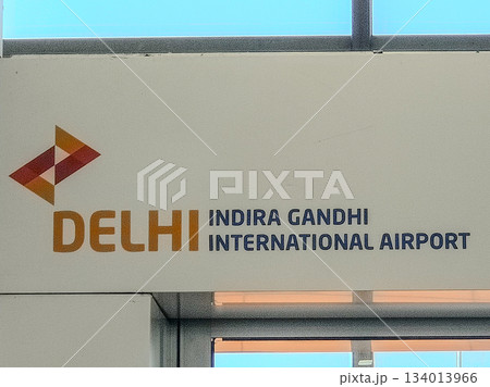 India, Delhi Indira Gandhi International Airport logo. India, Delhi Indira Gandhi International Airport logo. 134013966