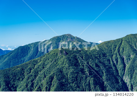 大倉尾根の富士見平から見る上河内岳 南アルプス赤石岳登山 大倉尾根の富士見平から見る上河内岳 南アルプス赤石岳登山 134014220