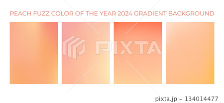 Peach fuzz. Set of vector gradient backgrounds in trendy light warm color of the year. For covers, wallpapers, branding, social media and other modern projects. 134014477