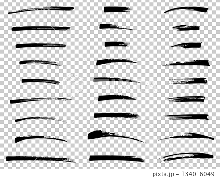 手書きのブラシストローク素材のセット 134016049
