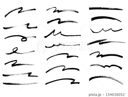 手書きのブラシストローク素材のセット 134016052