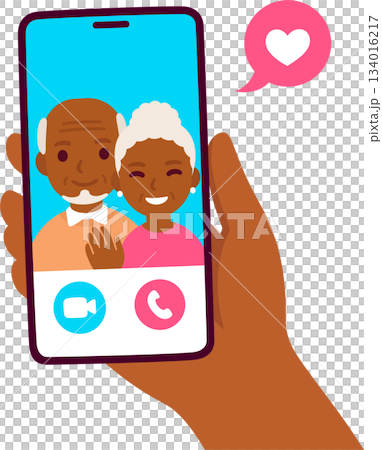 Video call with Black grandparents Video call with Black grandparents 134016217