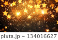 shining stars on golden abstract celebration winter glitter background loop 134016627