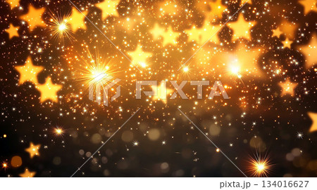 shining stars on golden abstract celebration winter glitter background loop shining stars on golden abstract celebration winter glitter background loop 134016627