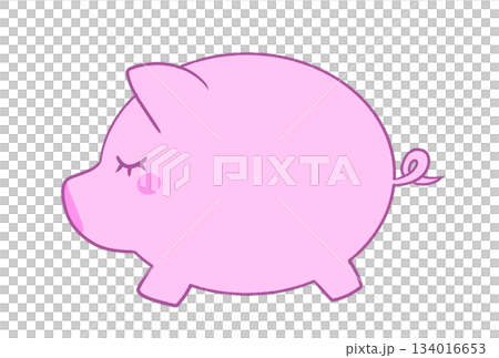 Cute pink pig illustration Cute pink pig illustration 134016653
