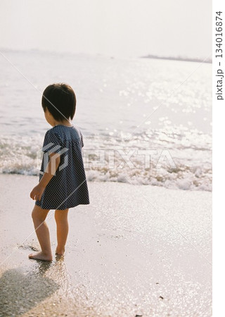little girl at beach little girl at beach 134016874