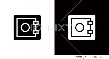 銀行の金庫室,金庫,銀行預金などを表すアイコン 134017260