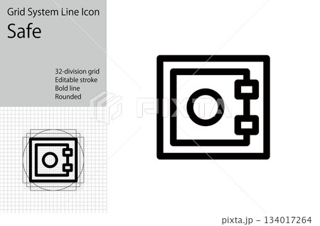 銀行の金庫室,金庫,銀行預金などを表すアイコン 134017264