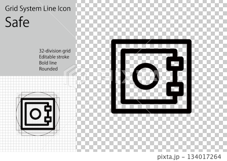 銀行の金庫室,金庫,銀行預金などを表すアイコン 134017264