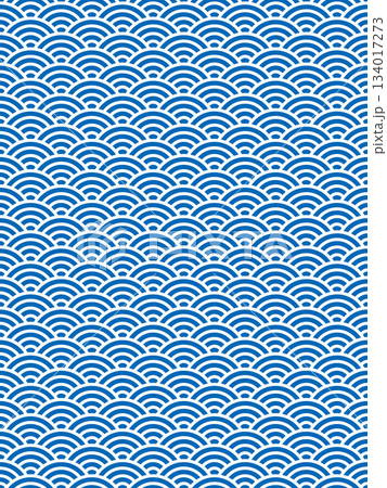 青色の青海波のパターン 134017273