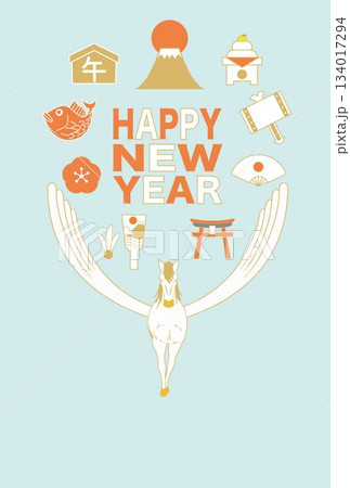 富士山風景イラスト富士日本年賀状背景 134017294