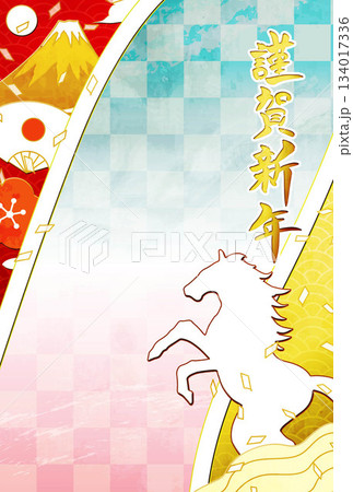 富士山風景イラスト富士日本年賀状背景 富士山風景イラスト富士日本年賀状背景 134017336