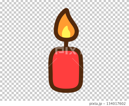 Cartoon candle illustration with a bright flame, perfect for celebrations and events Cartoon candle illustration with a bright flame, perfect for celebrations and events 134017602