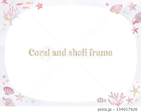 可愛い貝殻のフレーム 134017926