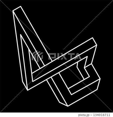 Impossible objects. Line geometric shapes. Optical illusion figures. Op art. Impossible objects. Line geometric shapes. Optical illusion figures. Op art. 134018711