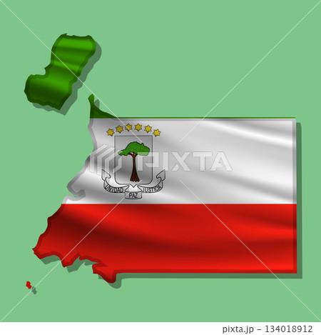 Vector flag Equatorial Guinea in the form of a map 134018912