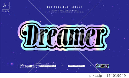 ホログラムデザインのテキスト。編集可能なグラフィックスタイルテンプレート。 ホログラムデザインのテキスト。編集可能なグラフィックスタイルテンプレート。 134019049