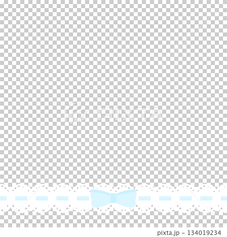 かわいいはしごレースのブルーフレーム　透過 134019234