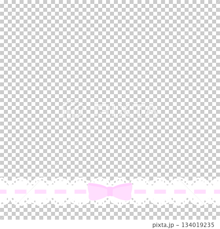 かわいいはしごレースのピンクフレーム　透過 134019235