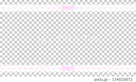 かわいい上下はしごレースのピンクフレーム　透過　16:9サイズ 134020072