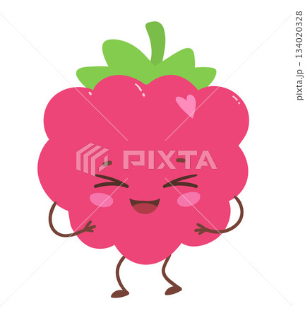 Cute raspberry character smiling 134020328