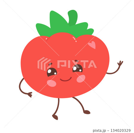 Cute tomato character smiling 134020329