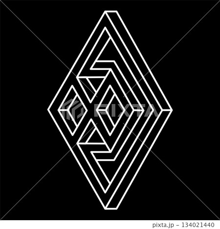 Optical illusion shapes. Impossible objects. Optical art figures. Line art. Sacred geometry shape. Optical illusion shapes. Impossible objects. Optical art figures. Line art. Sacred geometry shape. 134021440
