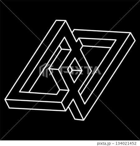Impossible optical illusion shapes. Optical art objects. Impossible shape. Line art. Unreal geometric figures. Impossible optical illusion shapes. Optical art objects. Impossible shape. Line art. Unreal geometric figures. 134021452