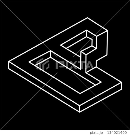 Optical illusion shapes. Impossible objects. Escher style. Optical art figures. Line art. Optical illusion shapes. Impossible objects. Escher style. Optical art figures. Line art. 134021490