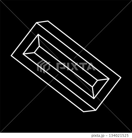 Impossible objects. Optical illusion shape. 3d illustration. Geometric figures. Escher style. Impossible objects. Optical illusion shape. 3d illustration. Geometric figures. Escher style. 134021525