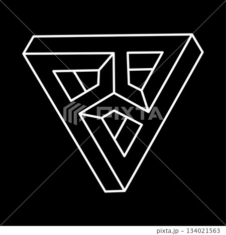 Impossible shapes, optical illusion logo, vector triangle. Optical art objects. Geometric figure. Impossible shapes, optical illusion logo, vector triangle. Optical art objects. Geometric figure. 134021563
