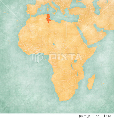 Map of Africa - Tunisia 134021748