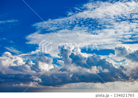 blue sky with cumulus clouds at clear day 134021765