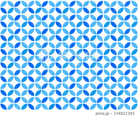 七宝柄 ブルー水彩シームレスパターン 和柄 背景素材 伝統模様 デザイン素材 七宝柄 ブルー水彩シームレスパターン 和柄 背景素材 伝統模様 デザイン素材 134022383