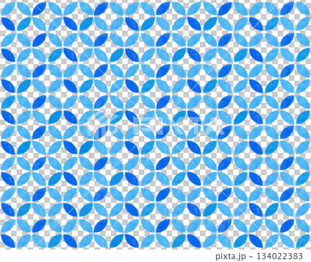 七宝柄 ブルー水彩シームレスパターン 和柄 背景素材 伝統模様 デザイン素材 七宝柄 ブルー水彩シームレスパターン 和柄 背景素材 伝統模様 デザイン素材 134022383