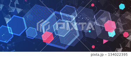 Technology abstract background with plexus digital elements 134022395