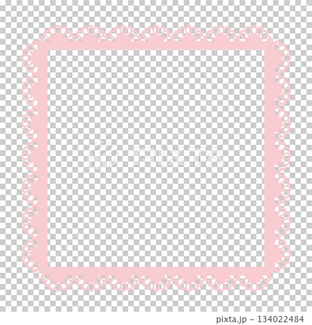 蕾絲方框，裝飾框，粉紅色，背景素材，優雅，設計模板，裝飾插圖 134022484