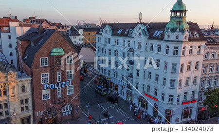 Drone photo from Reeperbahn  -  FAMOUS STREET IN Hamburg 134024078