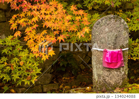世羅町今高野山 紅葉の中の石地蔵 世羅町今高野山 紅葉の中の石地蔵 134024088
